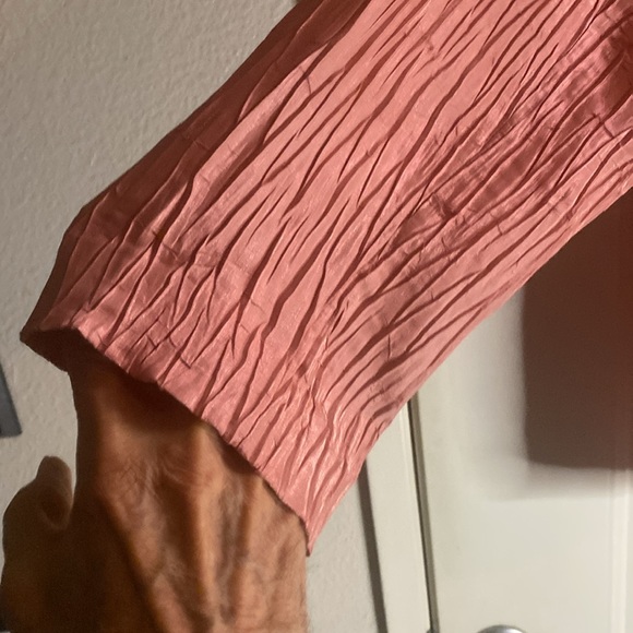 Peach Rayon Top 1990s, Vintage Jacket, w/ Single Gem Closure Spring/Summer Sz XL - Picture 7 of 8